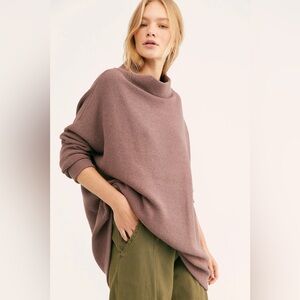 Free People Ottoman Slouchy Tunic Jumper- Grey Purple Color